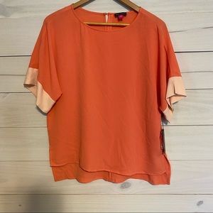 VINCE CAMUTO coral short sleeve blouse sz S